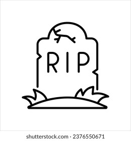 Tombstone icon isolate white background vector stock illustration