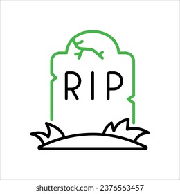 Tombstone icon isolate white background vector stock illustration