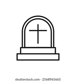 Tombstone icon Isolated flat vector in outline