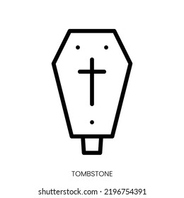 tombstone icon. Line Art Style Design Isolated On White Background