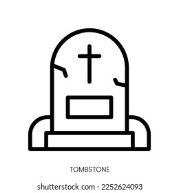 tombstone icon. Line Art Style Design Isolated On White Background