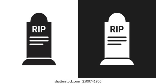 Tombstone icon line art vector