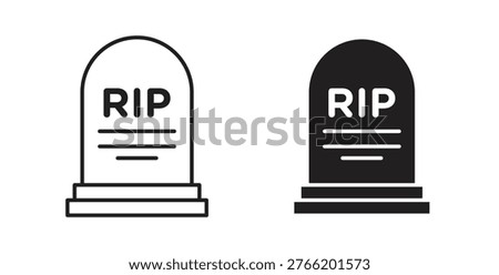 Tombstone icon in line design. Editable stroke icon.