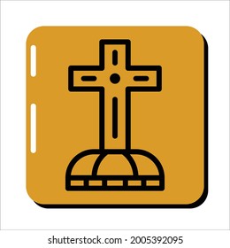 tombstone icon line illustration, helloween day