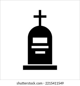 Tombstone icon, Tombstone linear style sign for mobile concept and web design, Halloween tombstone outline vector icon, Symbol, logo illustration, Vector graphics, on white background.