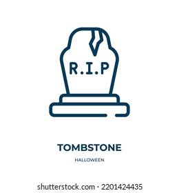 Tombstone icon. Linear vector illustration from halloween collection. Outline tombstone icon vector. Thin line symbol for use on web and mobile apps, logo, print media.
