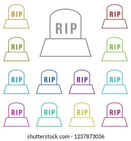 Tombstone icon in multi color. Simple glyph vector of halloween set for UI and UX, website or mobile application