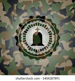 tombstone icon on camo pattern