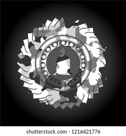tombstone icon on grey camo pattern
