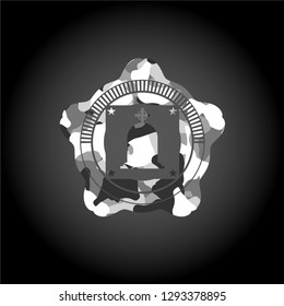 tombstone icon on grey camo pattern