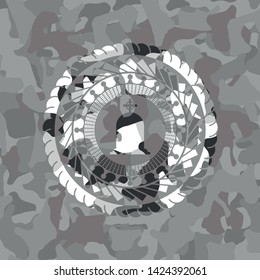 tombstone icon on grey camo pattern