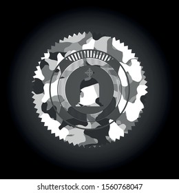 tombstone icon on grey camo texture