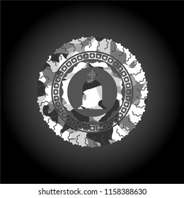 tombstone icon on grey camouflage pattern