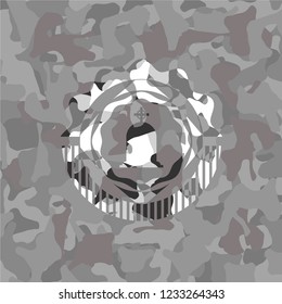 tombstone icon on grey camouflage pattern
