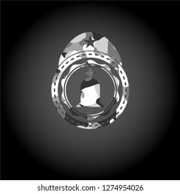tombstone icon on grey camouflaged texture