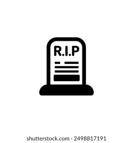 Tombstone icon on light background. RIP symbol. Death, halloween, die, gravestone, graveyard. Outline