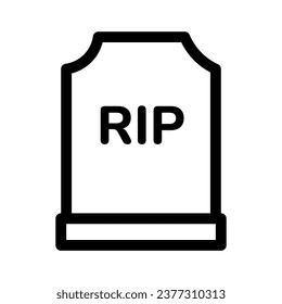 Tombstone icon on White Background. Halloween line icons collection. Vector illustration.