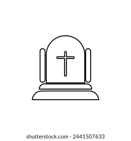 tombstone icon on a white background, vector illustration