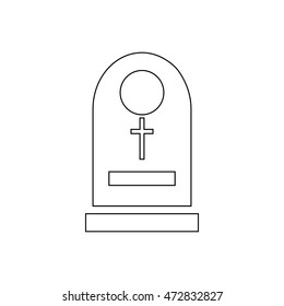 Tombstone icon in outline style isolated on white background