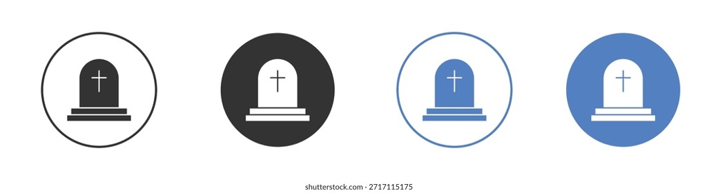 Conjunto de pictogramas de iconos de lápida. Diseños de iconos de Vector