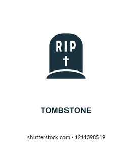 Tombstone icon. Premium style design from halloween collection. UX and UI. Pixel perfect tombstone icon. For web design, apps, software, printing usage.