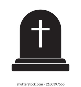 Tombstone icon. Rip grave icon vector.