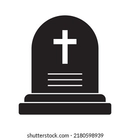 Tombstone icon. Rip grave icon vector.