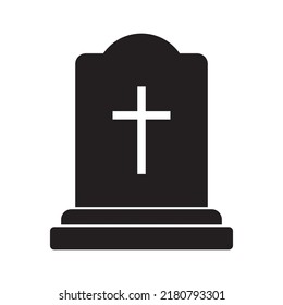 Tombstone icon. Rip grave icon vector.
