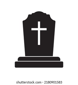 Tombstone icon. Rip grave icon vector.