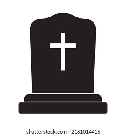 Tombstone icon. Rip grave icon vector.