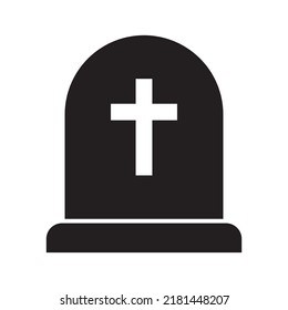 Tombstone Icon. Rip Grave Icon Vector.