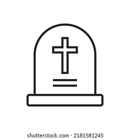 Tombstone Icon. Rip Grave Icon Vector.