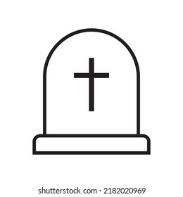 Tombstone Icon. Rip Grave Icon Vector.