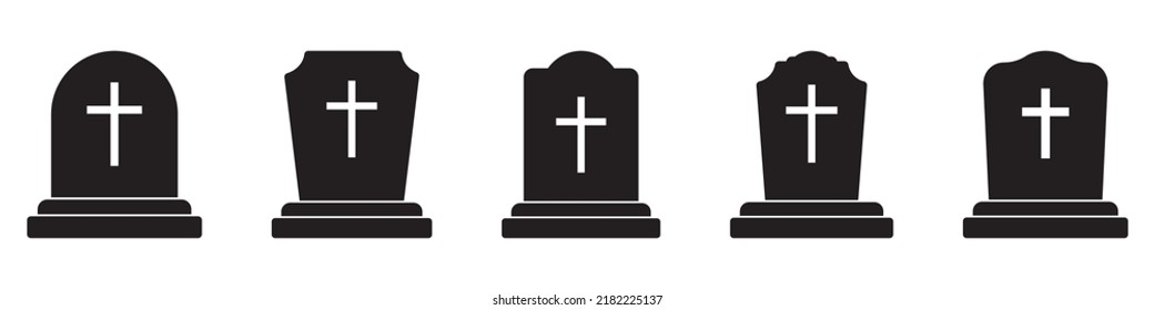 Tombstone Icon. Rip Grave Icon Vector.