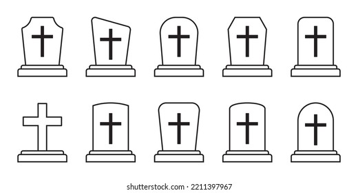 Tombstone Icon. Rip Grave Icon Vector.