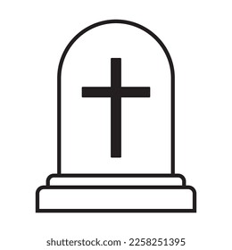 Tombstone icon. Rip grave icon vector.