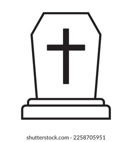 Tombstone icon. Rip grave icon vector.