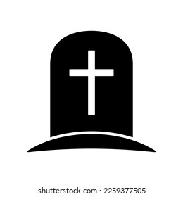 Tombstone icon. Rip grave icon vector.