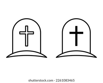 Tombstone-Symbol. Rip Grave Symbol Vektorgrafik. Stock-Vektorgrafik.