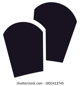 Tombstone icon, scary silhouette sign of Halloween grave stone. Black gravestone and headstone on white background. Vector illustration