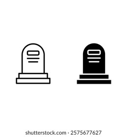 
Tombstone icon set color editable icon color editable on white background