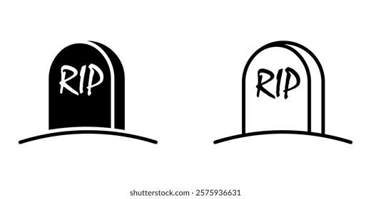 Tombstone icon set on white background