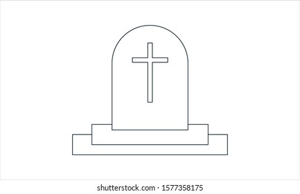 Tombstone icon in simple style vector image