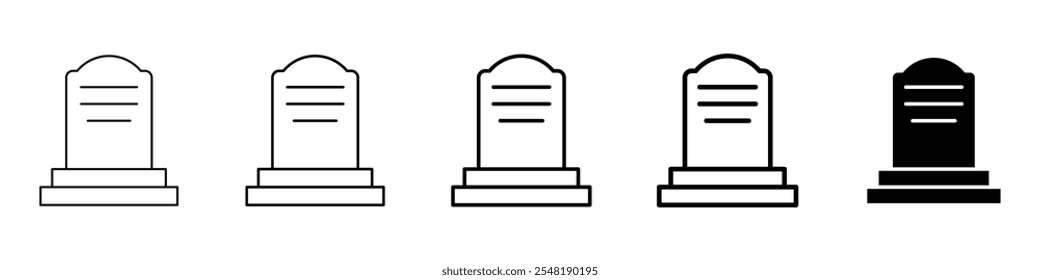 tombstone icon Simple thin line logo set