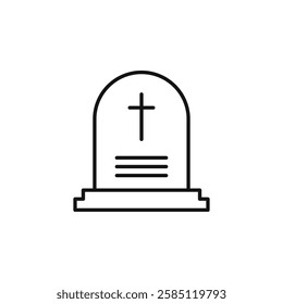 Tombstone icon. simple thin line vector icon