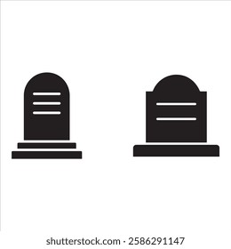 tombstone icon Simple thin line logo set
