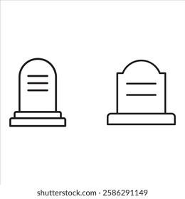 tombstone icon Simple thin line logo set
