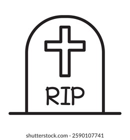 Tombstone icon in thin line style