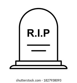 Tombstone icon in trendy outline style design. Vector illustration isolated on white background.