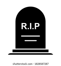 Tombstone icon in trendy silhouette style design. Vector illustration isolated on white background.